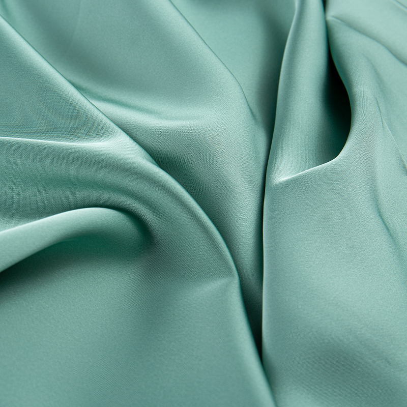 HY386 172GSM Imitatio Acetate Double Green Satin Chiffon Fabric, Imitatio Silk Fashion Fabric.
