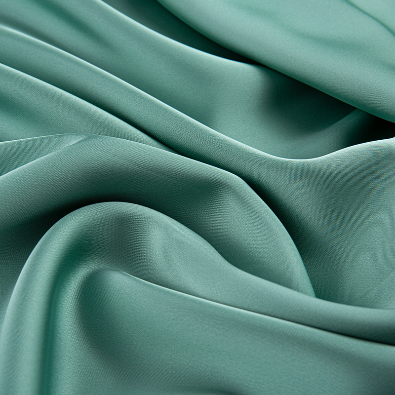 HY386 172GSM Imitatio Acetate Double Green Satin Chiffon Fabric, Imitatio Silk Fashion Fabric.