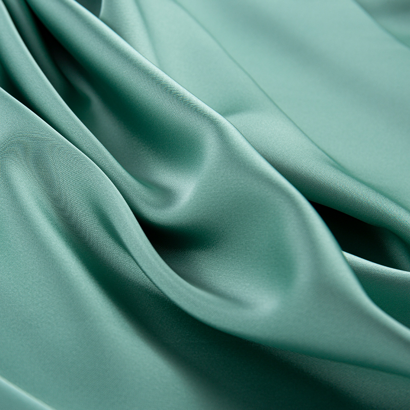 HY386 172GSM Imitatio Acetate Double Green Satin Chiffon Fabric, Imitatio Silk Fashion Fabric.